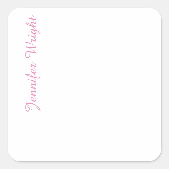 Beruflich-minimalistisch-weiblich-rosa Quadratischer Aufkleber (Vorderseite)