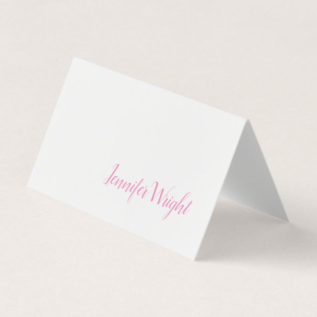 Beruflich minimalistische Handschrift weiblich Visitenkarten (Vorderseite)
