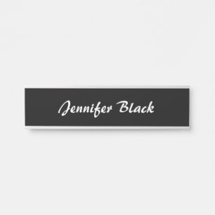 Beruflich minimalistische Schwarz-weiße Handschrif Türschild