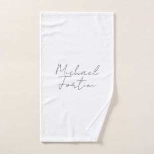 Beruflich-minimalistische weiße Kalligraphie Handtuch