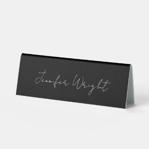 Beruflich minimalistischer Handschrift schwarz Tischaufsteller
