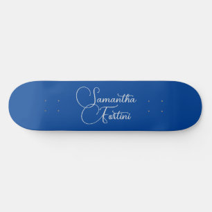 Beruflich minimalistischer Handschriftname blau Skateboard