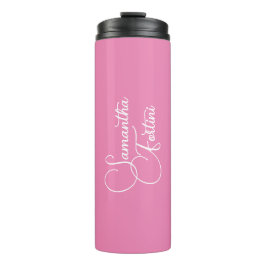 Beruflich minimalistischer Handschriftname pink Thermosbecher