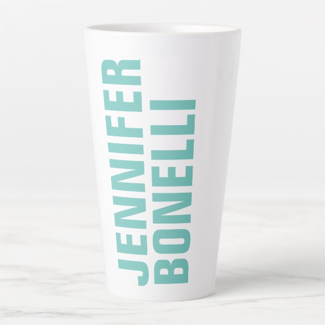 Beruflich minimalistischer, moderner blauer Name Milchtasse (Vorderseite)