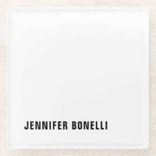 Beruflich minimalistischer moderner Trendname Glasuntersetzer