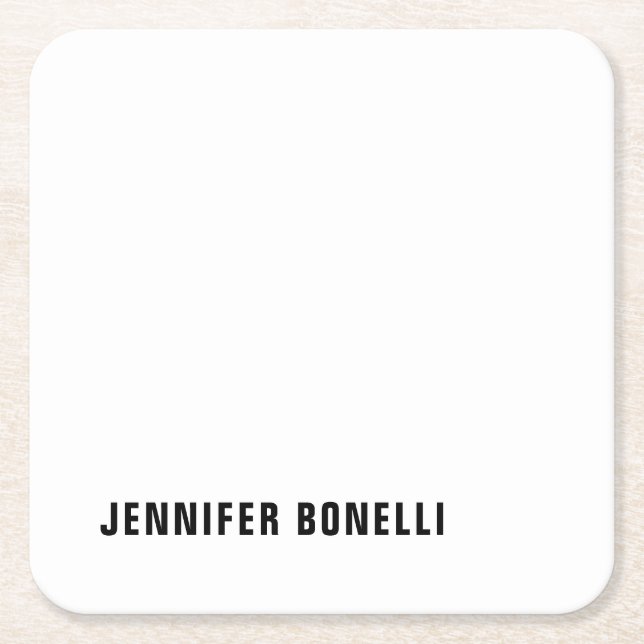 Beruflich minimalistischer moderner Trendname Rechteckiger Pappuntersetzer (Vorderseite)