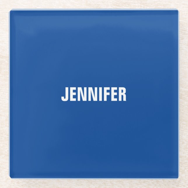 Beruflich minimalistisches modernes Blau fügt Ihre Glasuntersetzer (Vorderseite)