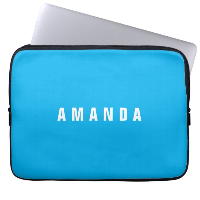 Beruflich minimalistisches modernes Blau fügt Ihre Laptopschutzhülle (Vorderseite)