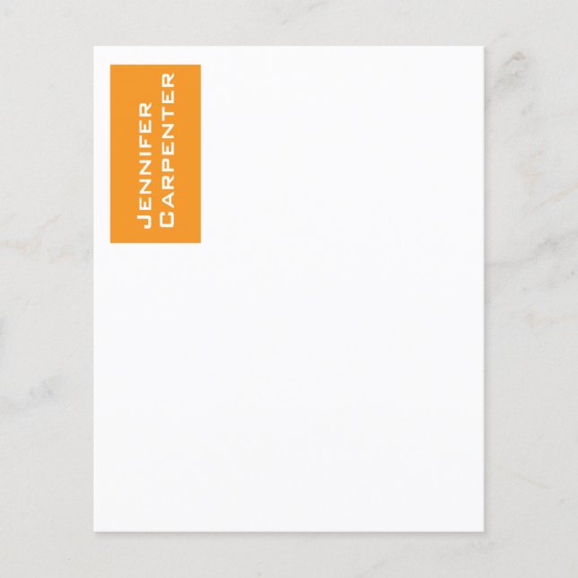 Beruflich-minimalistisches, modernes Orangenweißpa (Vorderseite)