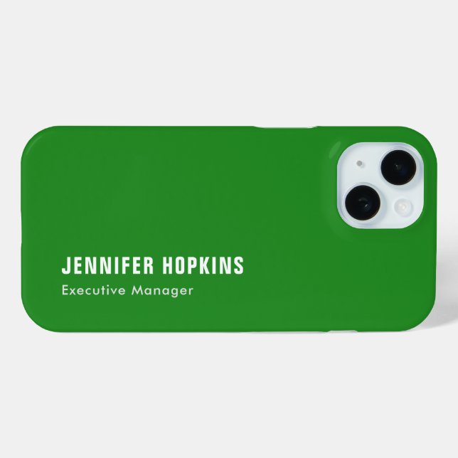 Beruflich minimalistisches modernes Waldgrün Case-Mate iPhone Hülle (Rückseite (Horizontal))