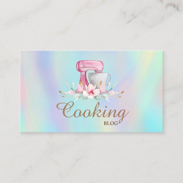 Beruflich,Mixer-Blume,Cooking-Holografie Visitenkarte (Vorderseite)