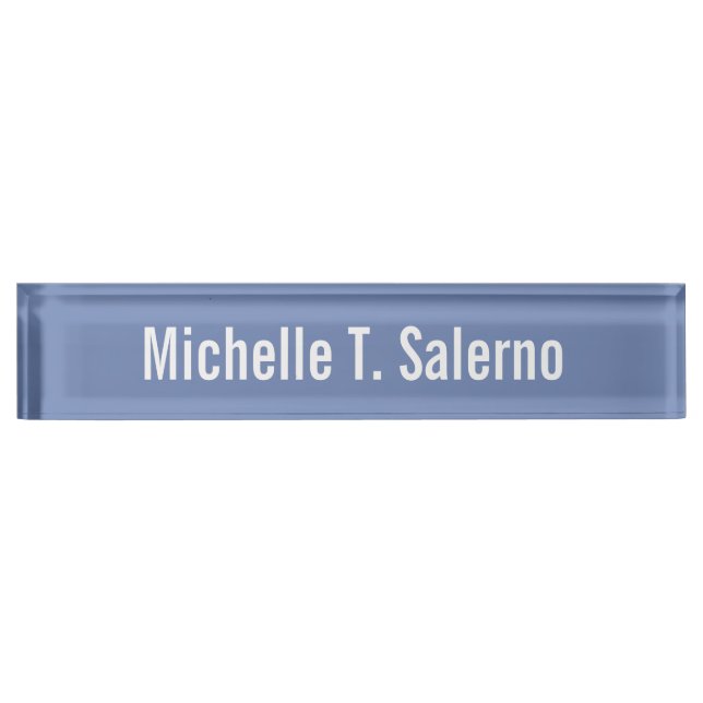 Beruflich Modern Blue Creative Legible Schlicht Namensplakette (Vorderseite)