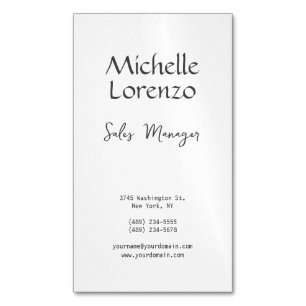 Beruflich Modern, einfach, Schlicht, schwarz und w Magnetische Visitenkarte