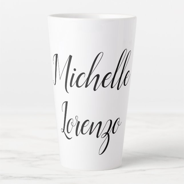 Beruflich Modern, einfach, Schlicht, schwarz und w Milchtasse (Vorderseite)