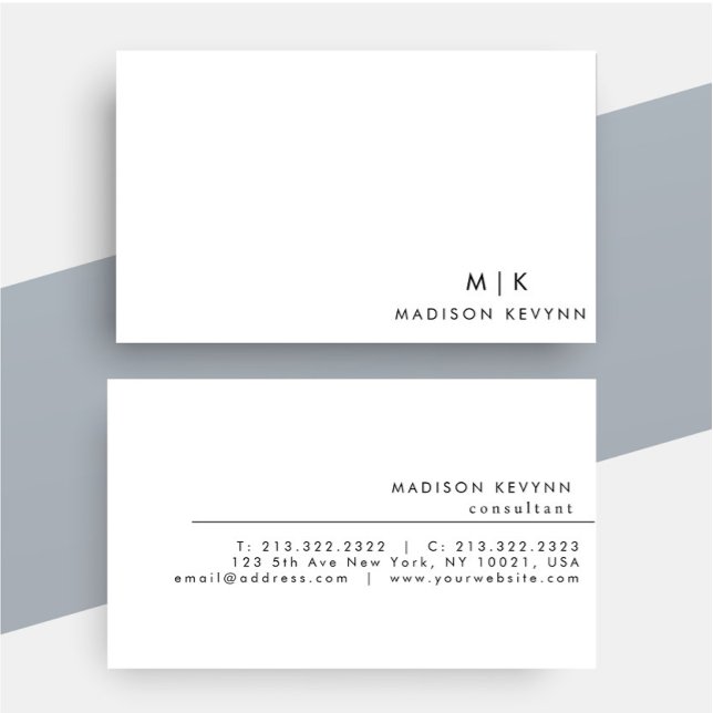 Beruflich Modern, einfach Schwarz-weiß Minimalisti Visitenkarte (Von Creator hochgeladen)