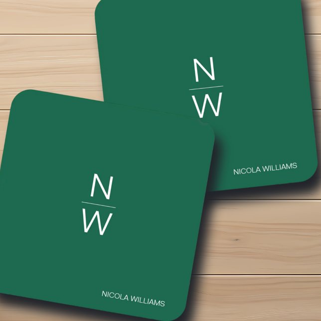 Beruflich-Modern-Einfache Minimalistisch Hunter Gr Getränkeuntersetzer (Von Creator hochgeladen)