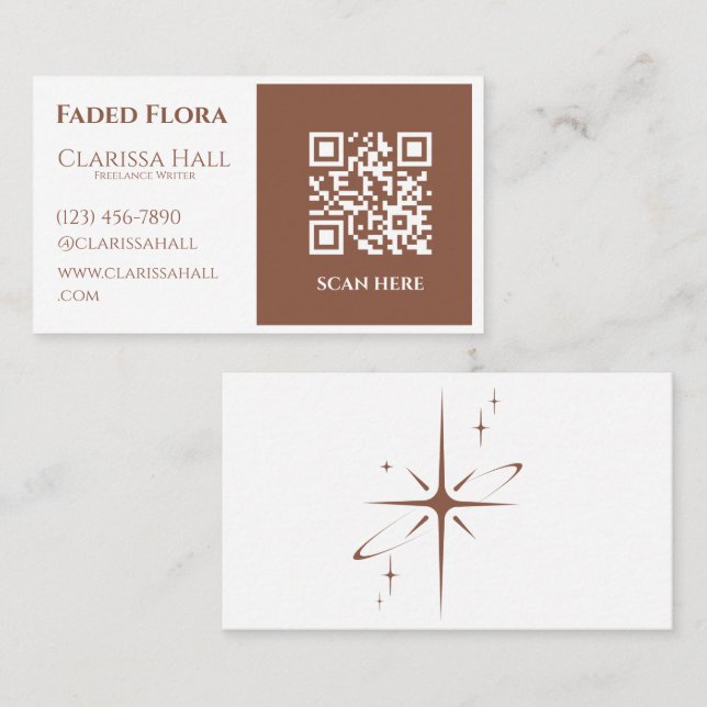 Beruflich Modern Minimalistisch Earthy Brown Visitenkarte (Vorne/Hinten)