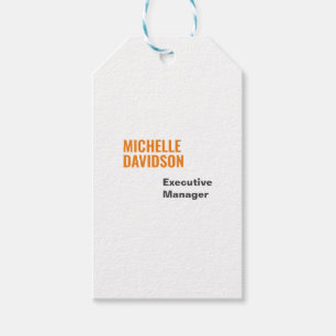 Beruflich Modern Orange White Minimalistisch Schli Geschenkanhänger
