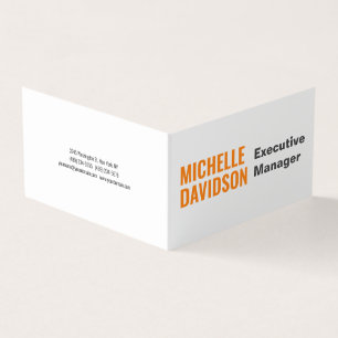 Beruflich Modern Orange White Minimalistisch Schli Visitenkarten