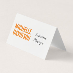 Beruflich Modern Orange White Minimalistisch Schli Visitenkarten
