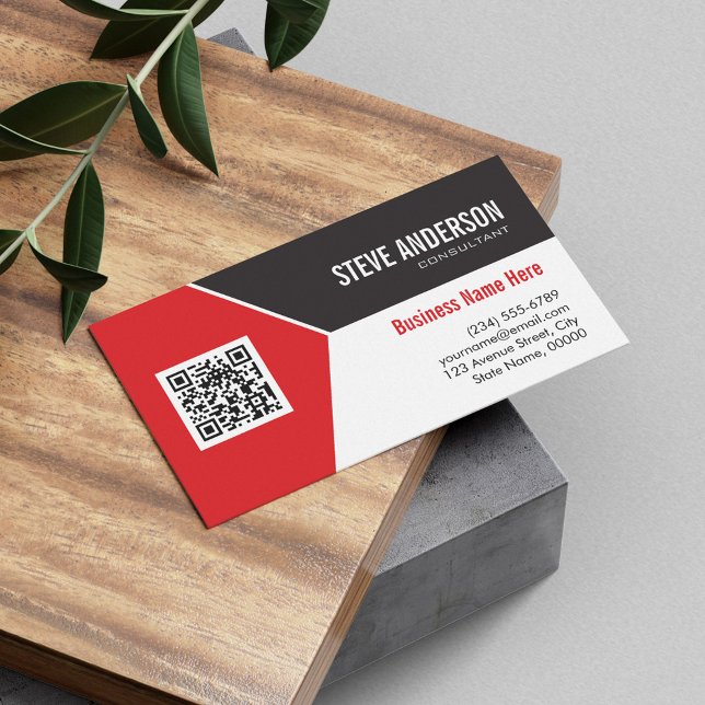 Beruflich Modern Red - QR-Logo für Unternehmen Visitenkarte (Von Creator hochgeladen)