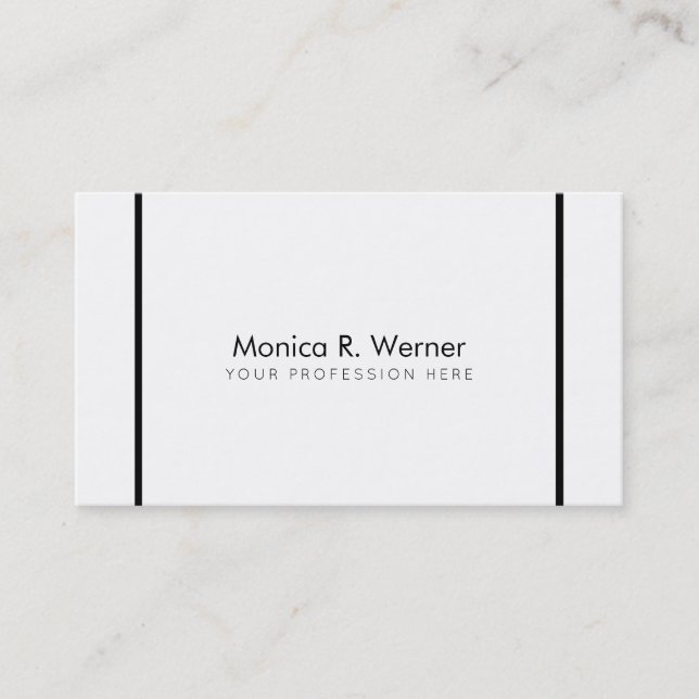 beruflich modern, schwarz/weiß minimalistisch visitenkarte (Vorderseite)