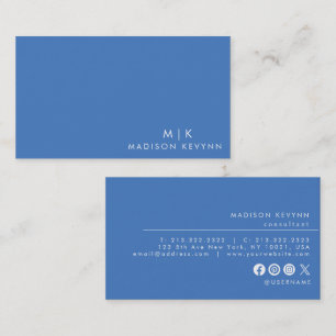 Beruflich Modern Simple Blue Minimalistisch Visitenkarte