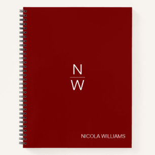 Beruflich Modern Simple Minimalistisch Dark Red Notizbuch