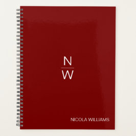 Beruflich Modern Simple Minimalistisch Dark Red Planer