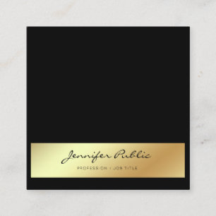 Beruflich Moderne Elegante Black Gold Chic Quadratische Visitenkarte