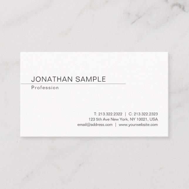 Beruflich Moderne Elegante Minimalistisch Trendy Visitenkarte (Vorderseite)