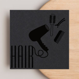 Beruflich Moderne Elegante Schwarze Haare-Stilelem Quadratische Visitenkarte