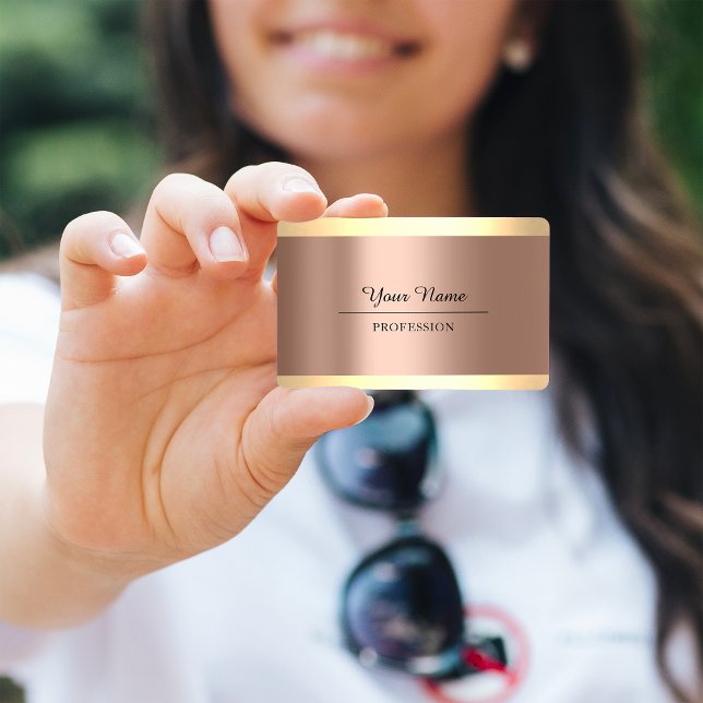 Beruflich Moderne Golden Einfach Minimalismus Rose Visitenkarte (Professional Modern Golden Simply Minimalism Rose Business Card)