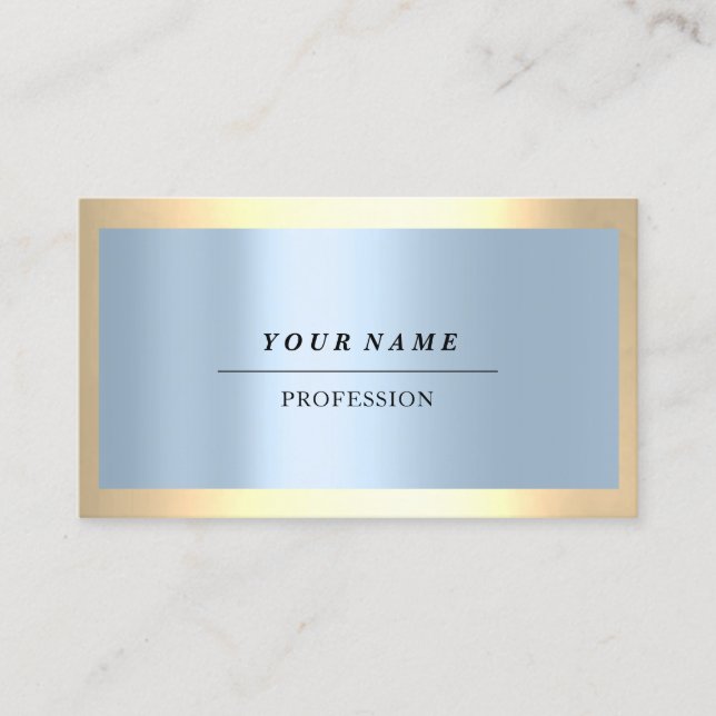 Beruflich Moderne Golden Smoky Blauer Pastell Visitenkarte (Vorderseite)