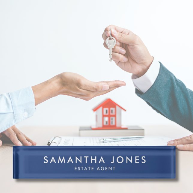 Beruflich Moderne Minimalistische Klassik Namensplakette (Professional Modern Minimalist Classic Nameplate for estate agent or realtor business)