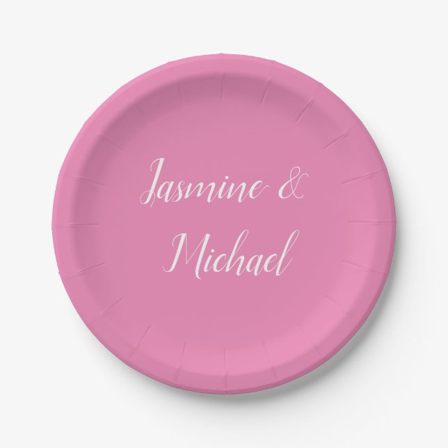 Beruflich Moderne Minimalistische Rosa Farbe Pappteller (Vorderseite)