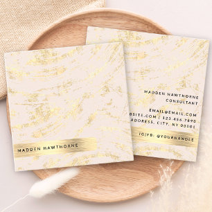 Beruflich Moderne Rosa Imitats Gold Foil Chic Quadratische Visitenkarte
