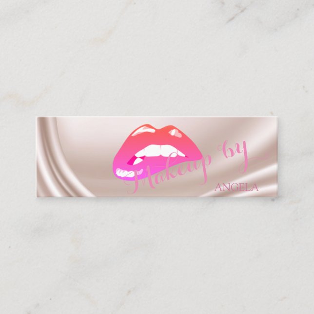 Beruflich Moderne, stilvolle Saten-Lips Mini Visitenkarte (Vorderseite)