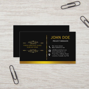 Beruflich Moderner, eleganter Black Gold Designer Visitenkarte