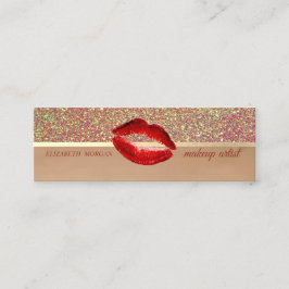 Beruflich, moderner Glitzer, Lippen, Makeup-Künstl Mini Visitenkarte