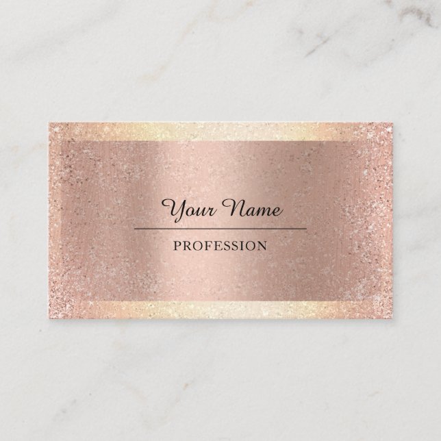Beruflich Moderner Gold Glitzer Minimalismus Rose Visitenkarte (Vorderseite)