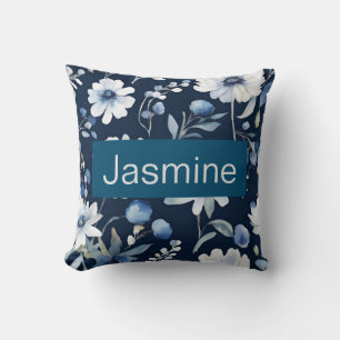 Beruflich Moderner Minimalistischer Blauer Blumenn Kissen