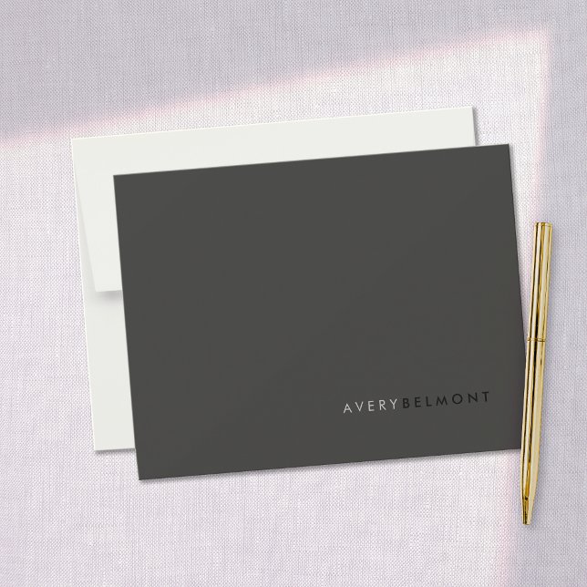 Beruflich Modernes, einfaches Schwarz Minimalistis Mitteilungskarte (Von Creator hochgeladen)