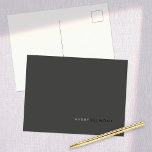 Beruflich Modernes, einfaches Schwarz Minimalistis Postkarte<br><div class="desc">Reinigen Sie das minimale Design mit solidem schwarzem Hintergrund.</div>