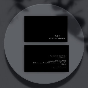 Beruflich Modernes, einfaches Schwarz Minimalistis Visitenkarte