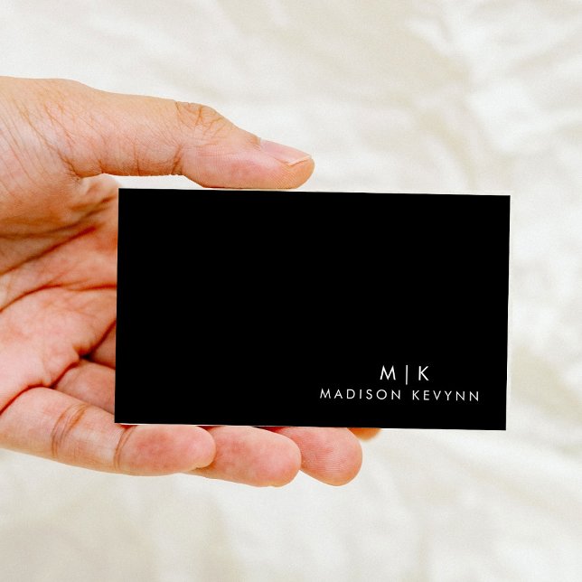 Beruflich Modernes, einfaches Schwarz Minimalistis Visitenkarte (Von Creator hochgeladen)