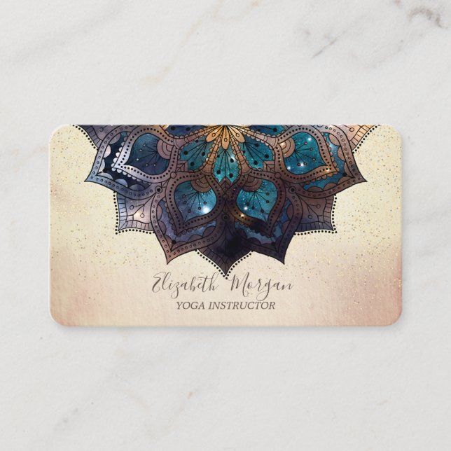 Beruflich Modernes Elegant Mandala, Confetti Yoga Visitenkarte (Vorderseite)