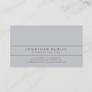 Beruflich Modernes Elegantes Grau Einfach Schlicht Visitenkarte