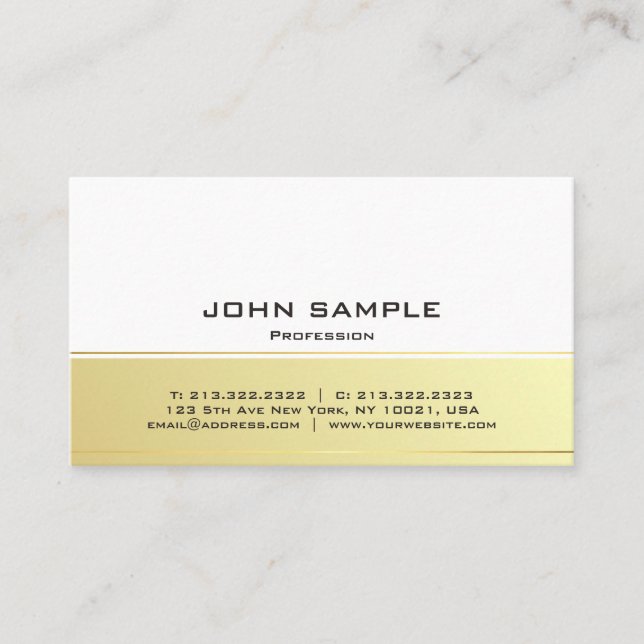 Beruflich Modernes, elegantes Schwarz-Gold-Matte Visitenkarte (Vorderseite)