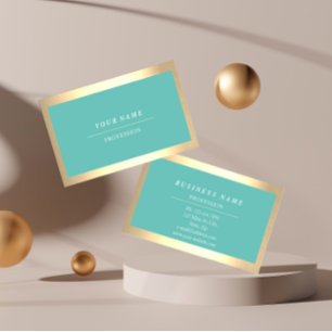 Beruflich Modernes Golden Einfach Mint Tiffany Visitenkarte